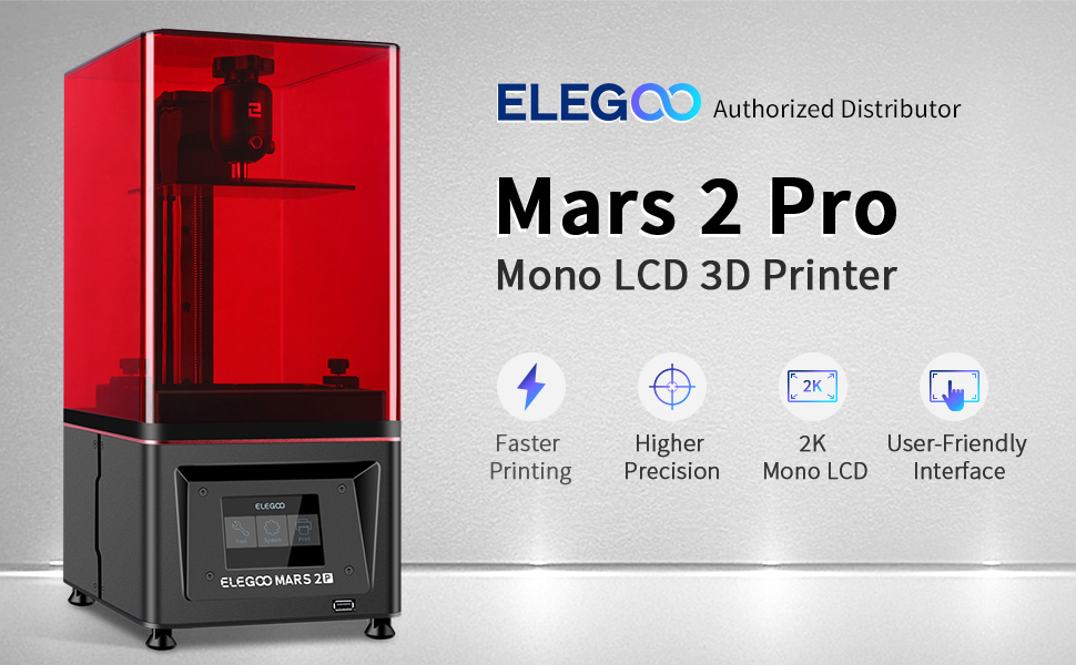 ELEGOO Mars Pro 2 monochrome MSLA 3d printer from elegoo authorized distributor
