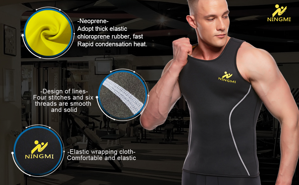 neoprene sweat suit for men for weight loss weight suit shirt tank top workout compression tank