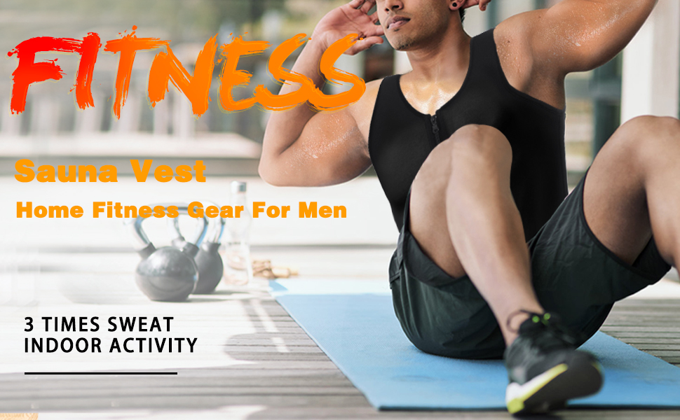 Wonderience Men Waist Trainer Vest Hot Neoprene Sauna Suit Corset Body Shaper Zipper 