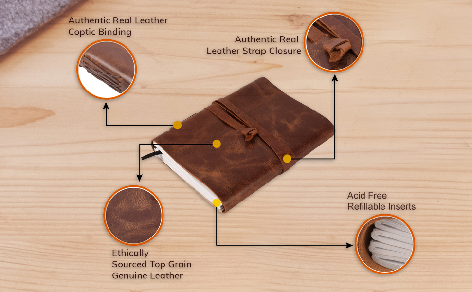 Real authentic leather ethically source acid free paper real leather strap