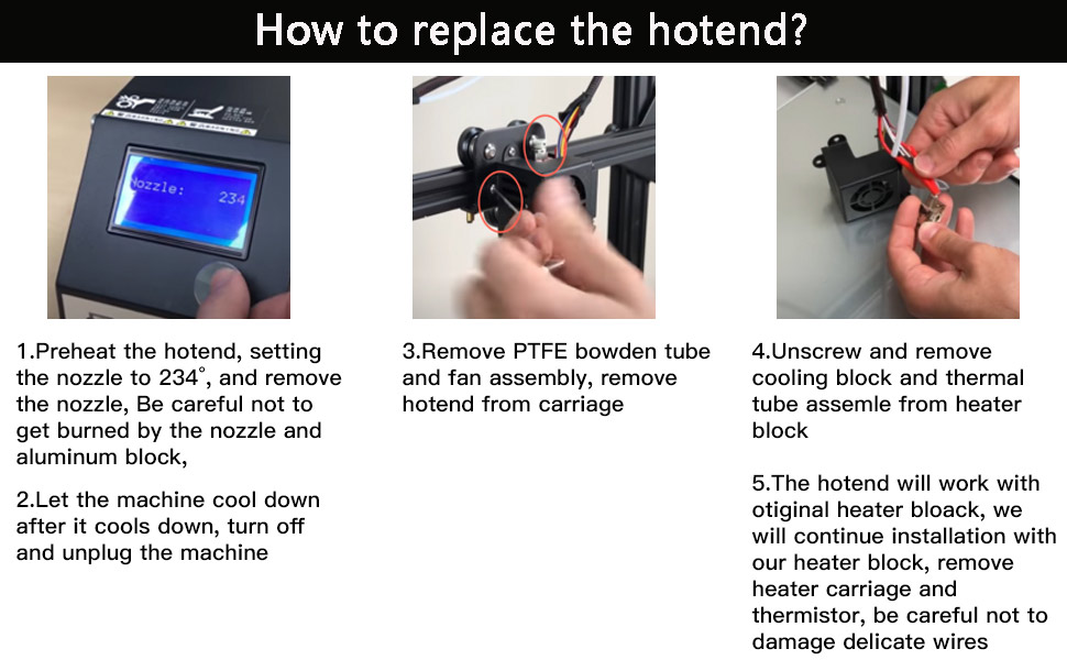 How to replace the hotend