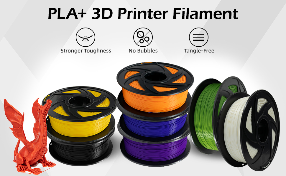 PLA+ 3d Printing filament 1.75mm yello black orange blue purple green white filament