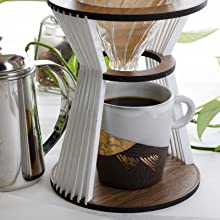 Pour over coffee maker printed on a Glowforge (hardwood & acrylic)