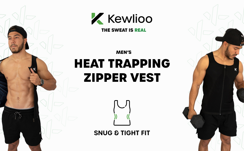 Kewlioo Men's Heat Trapping Zipper Sweat Enhancing Vest