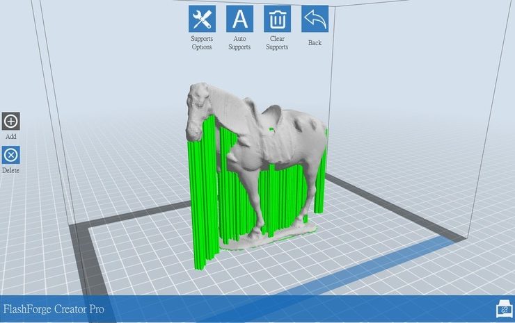 Detailed settings of the linear support in a 3D slicing software
