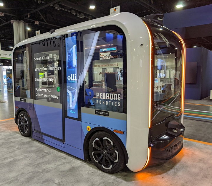   Olli's automatic 3D printed electric shuttle series complements Perrone's AV solution