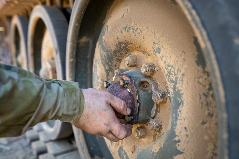 3D printed wheel bearing caps mounted on M113 3D printed wheel bearing caps mounted on M113