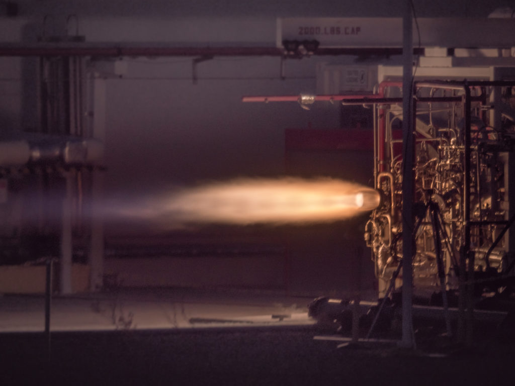 Virgin Orbit's engine test in the Mojave Desert