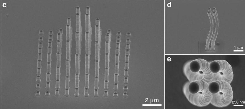 SEM imaging of 3D printed copper nanostructures SEM imaging of 3D printed copper nanostructures